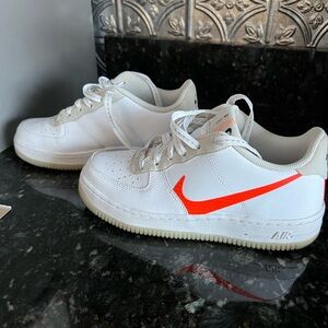 Nike Air Force 1 Low Orange Swoosh 
Reflective Laces
Worn very little